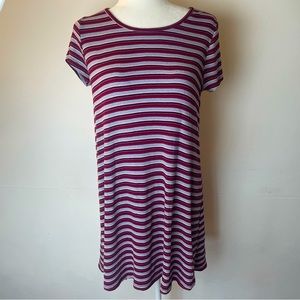 Gypsies & Moondust Women’s Size Large Striped Ribbed Cotton Blend Mini Dress